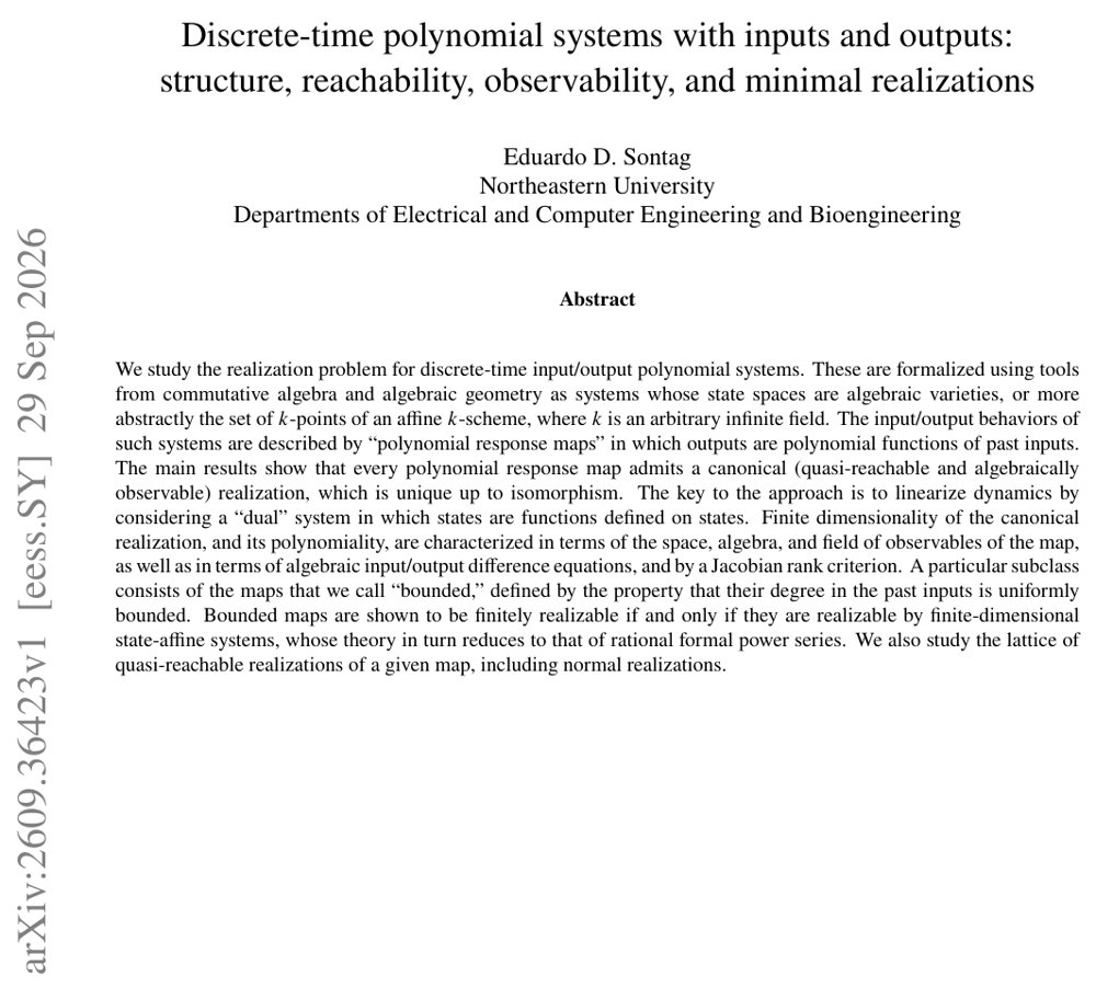 Discrete-time polynomial systems with inputs and outputs: structure, reachability, observability, and minimal realizations Figure 1