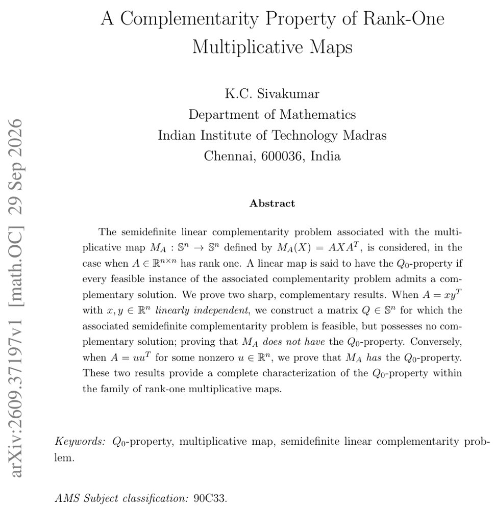 A Complementarity Property of Rank-One Multiplicative Maps Figure 1