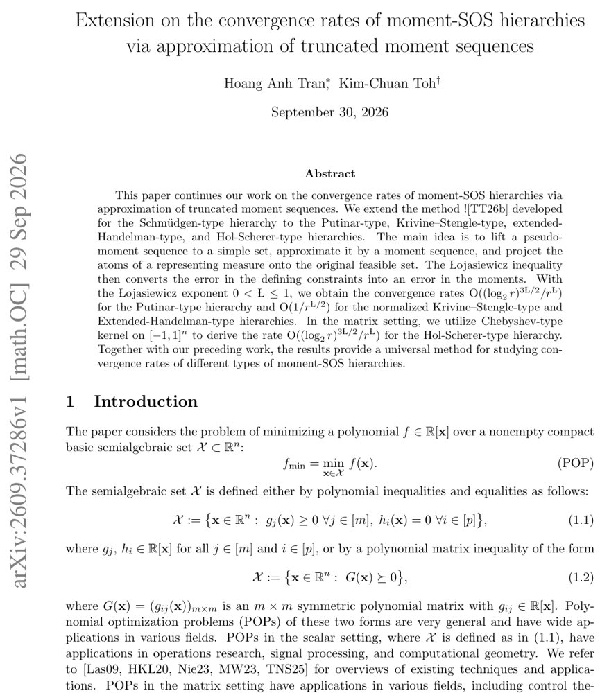 Extension on the convergence rates of moment-SOS hierarchies via approximation of truncated moment sequences Figure 1