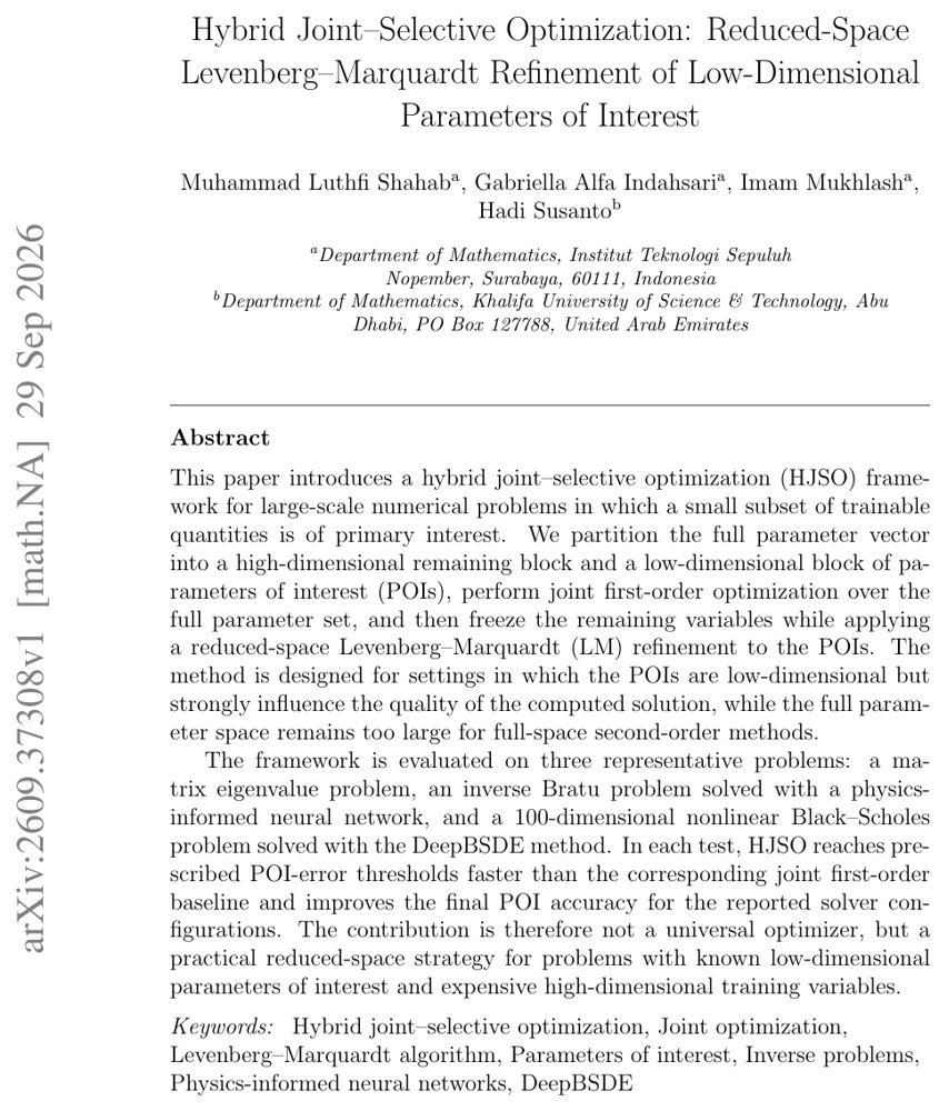 Hybrid Joint-Selective Optimization: Reduced-Space Levenberg-Marquardt Refinement of Low-Dimensional Parameters of Interest Figure 1
