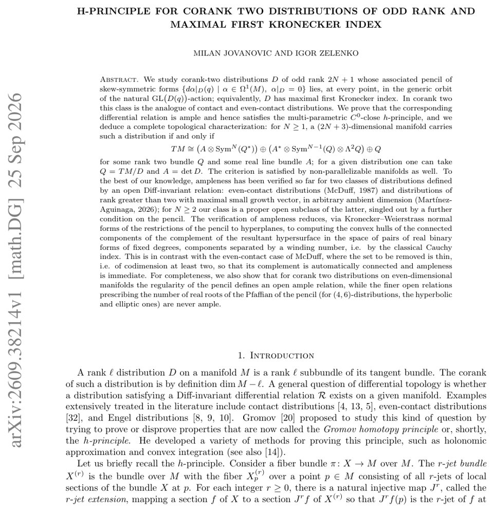 H-principle for corank two distributions of odd rank and maximal first Kronecker index Figure 1