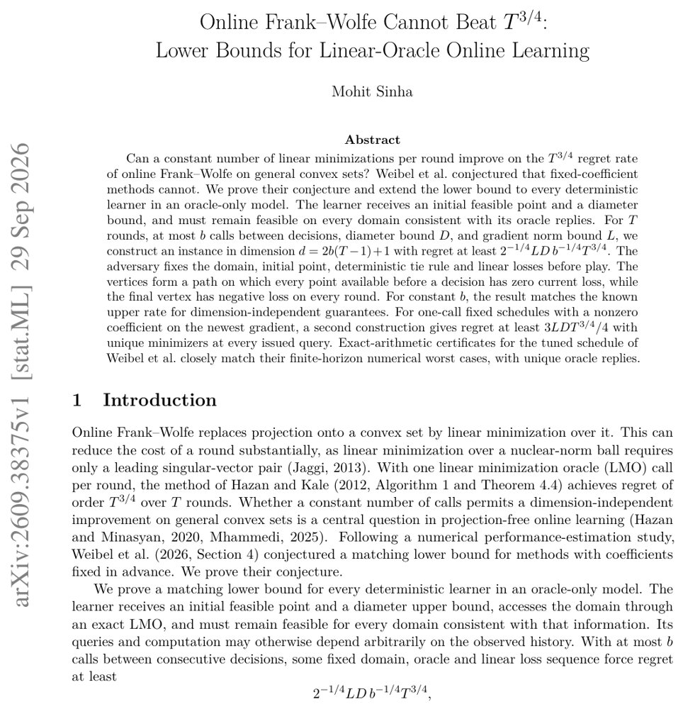 Lower Bounds for Linear-Oracle Online Learning Figure 1