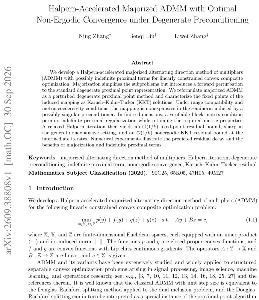 Halpern-Accelerated Majorized ADMM with Optimal Non-Ergodic Convergence under Degenerate Preconditioning Figure 1