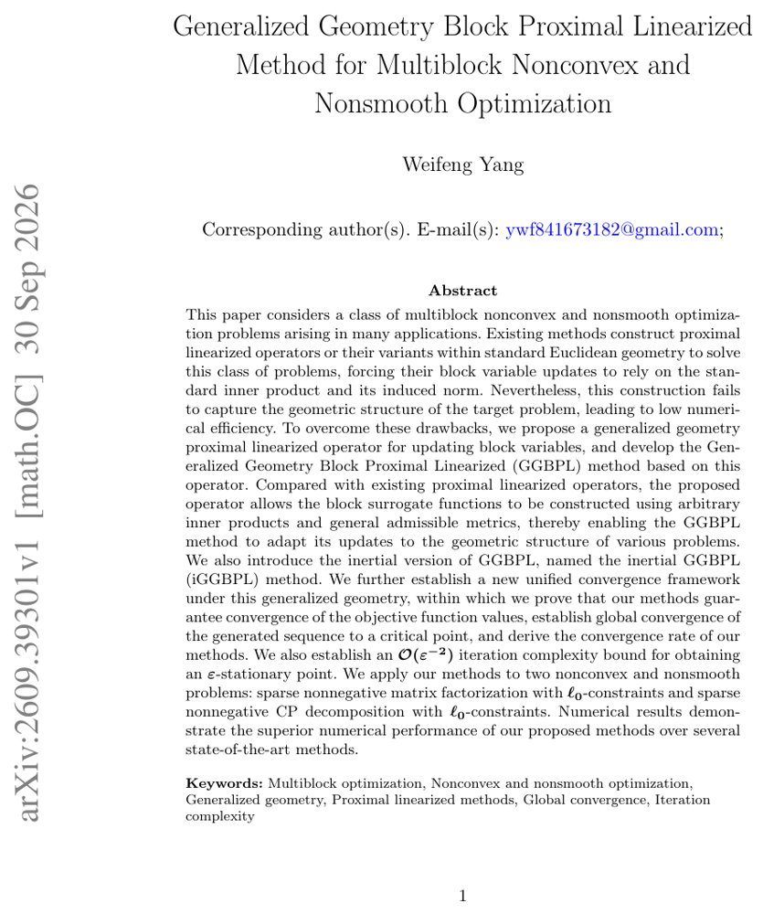 Generalized Geometry Block Proximal Linearized Method for Multiblock Nonconvex and Nonsmooth Optimization Figure 1