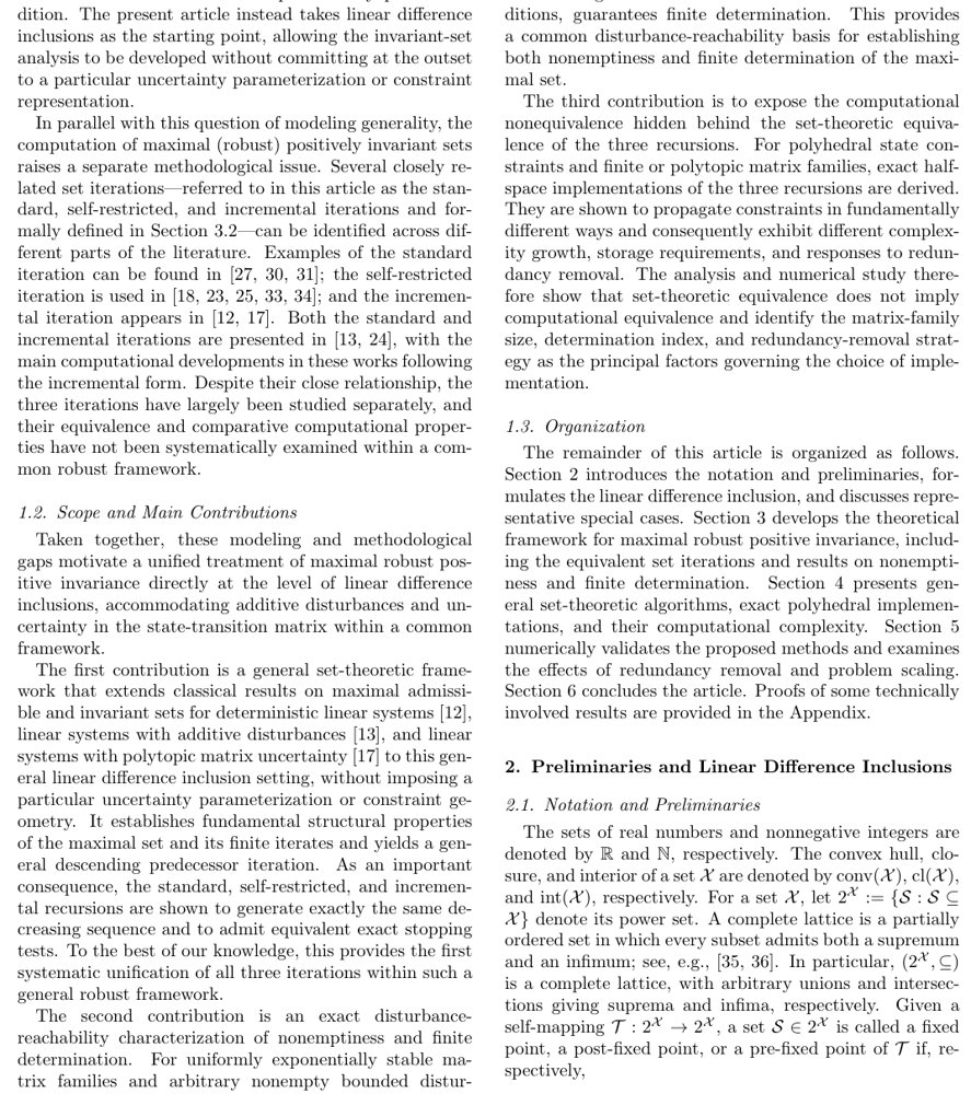 The Maximal Robust Positively Invariant Set for Linear Difference Inclusions Figure 1
