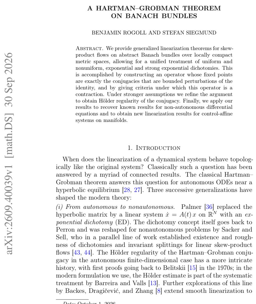 A Hartman-Grobman theorem on Banach bundles Figure 1