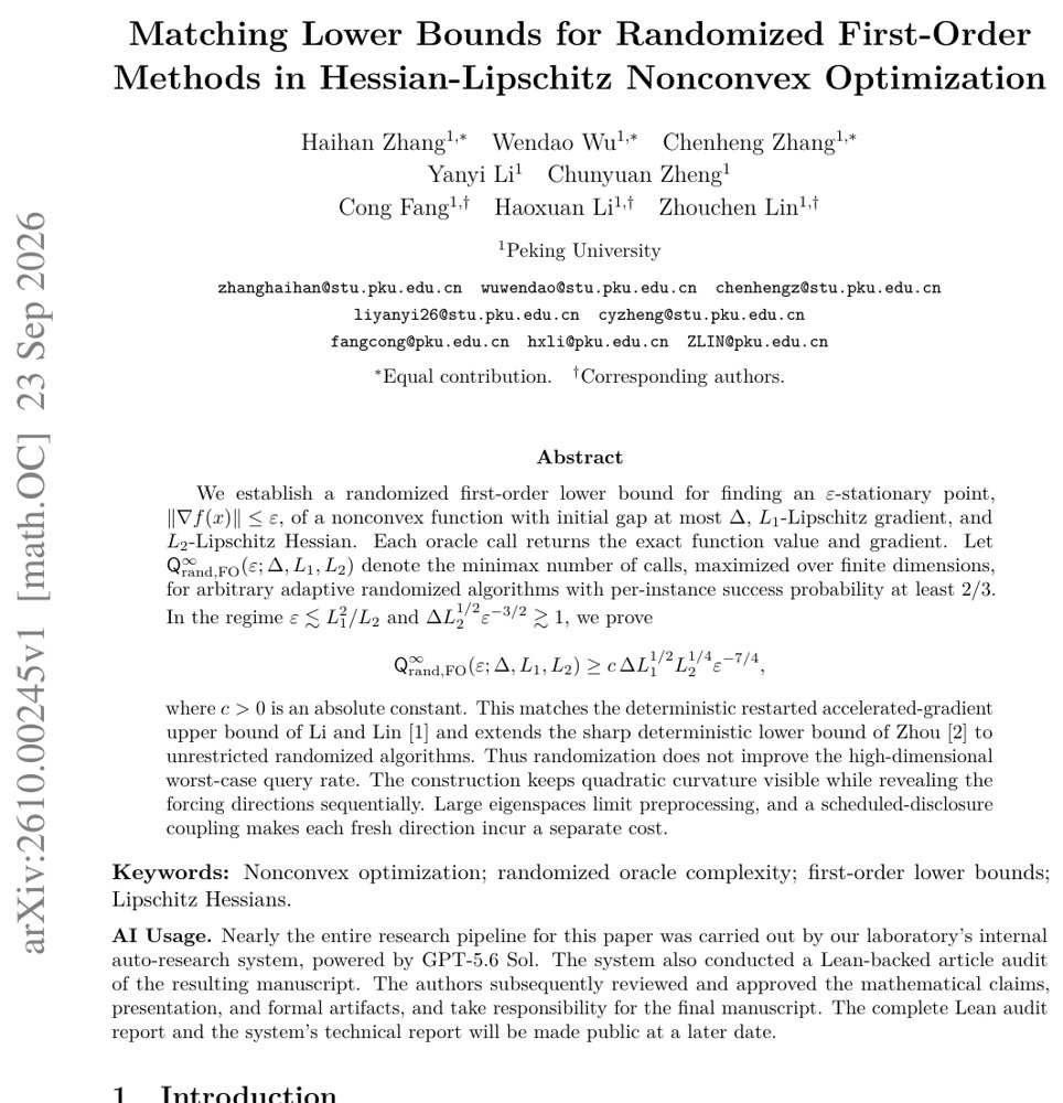 Matching Lower Bounds for Randomized First-Order Methods in Hessian-Lipschitz Nonconvex Optimization Figure 1