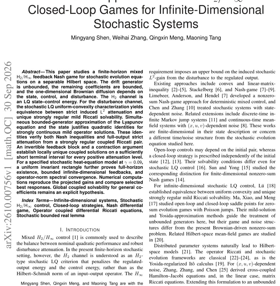 A Riccati Approach to Mixed $H_2/H_\infty$ Closed-Loop Games for Infinite-Dimensional Stochastic Systems Figure 1