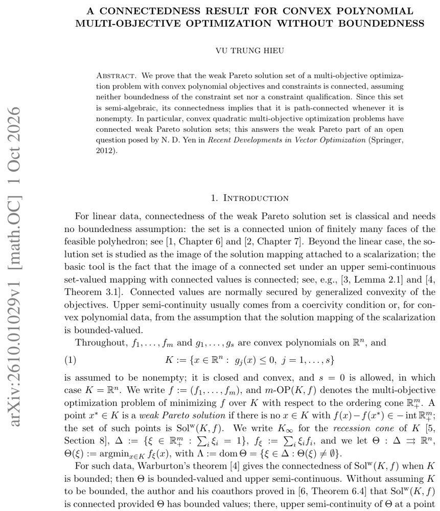 A connectedness result for convex polynomial multi-objective optimization without boundedness Figure 1