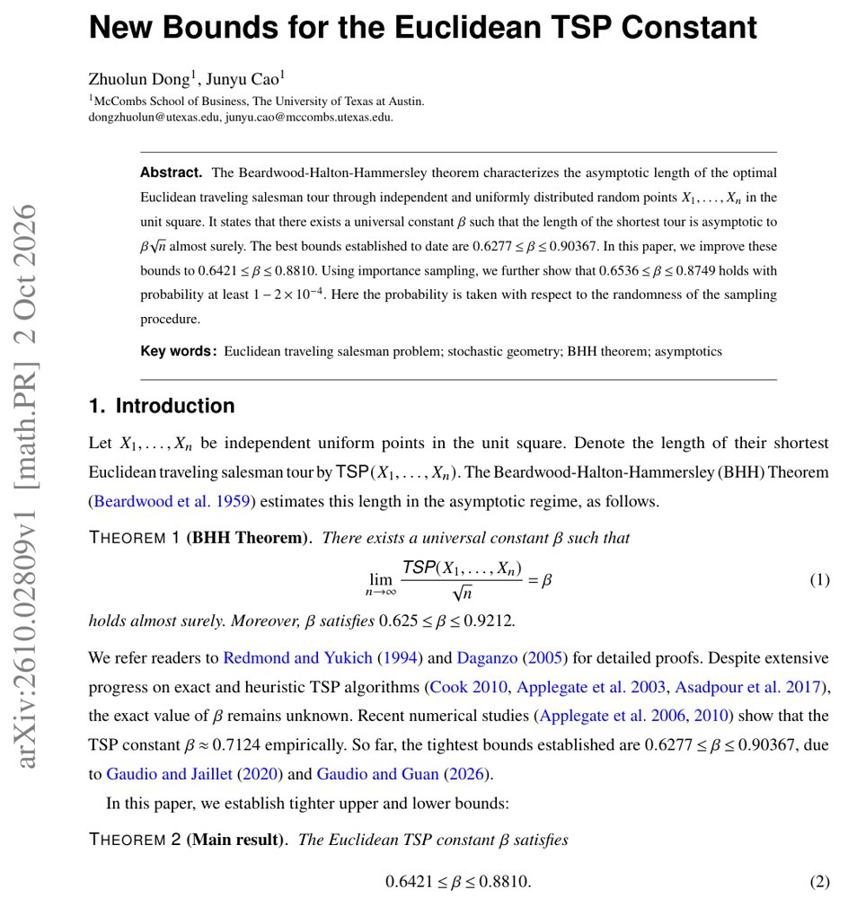 New Bounds for the Euclidean TSP Constant Figure 1