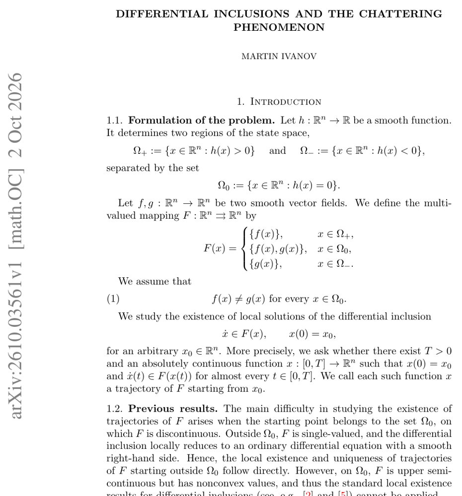 Differential inclusions and the chattering phenomenon Figure 1