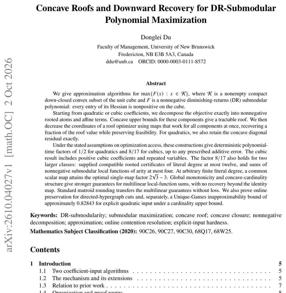 Concave Roofs and Downward Recovery for DR-Submodular Polynomial Maximization Figure 1