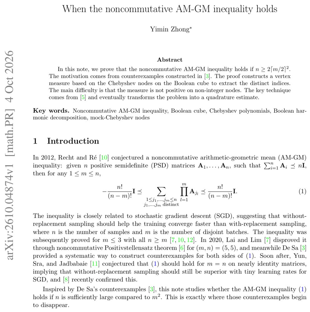 When the noncommutative AM-GM inequality holds Figure 1
