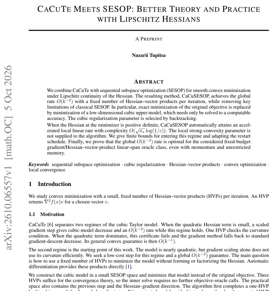 CaCuTe Meets SESOP: Better Theory and Practice with Lipschitz Hessians Figure 1