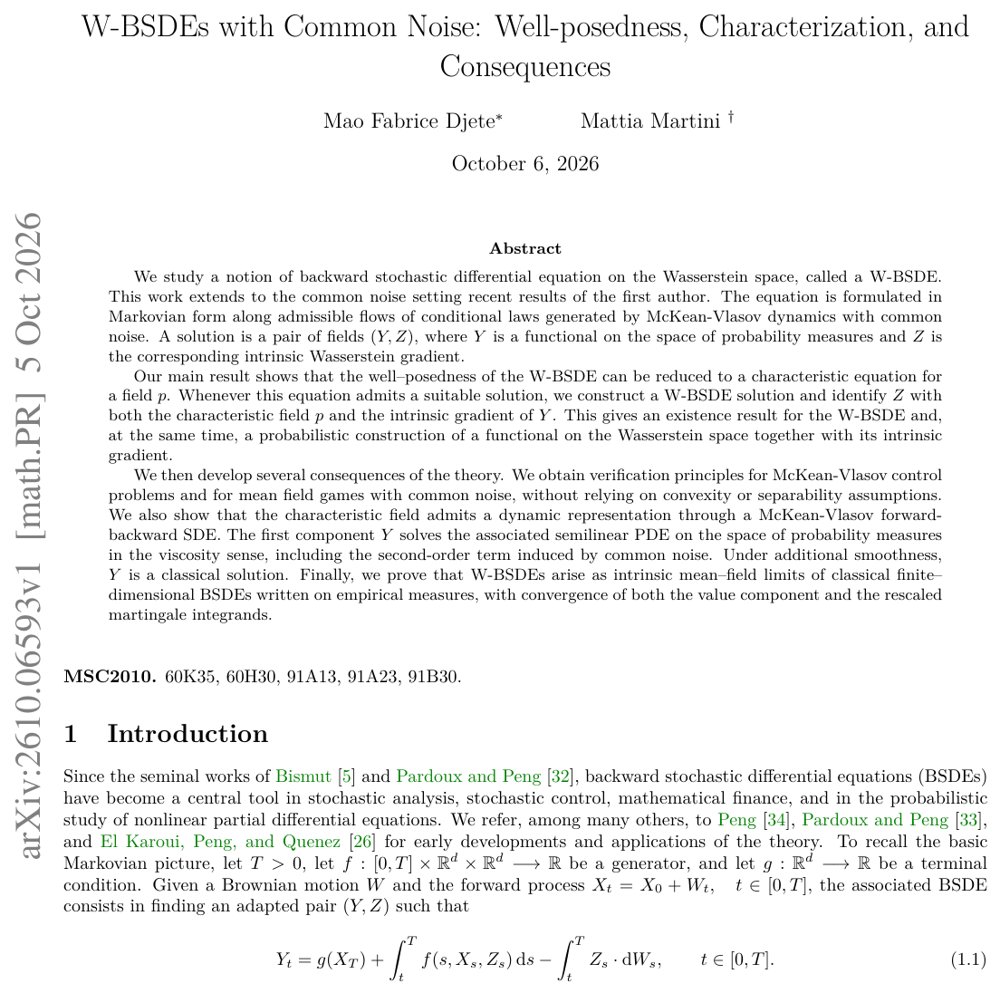 W-BSDEs with Common Noise: Well-posedness, Characterization, and Consequences Figure 1