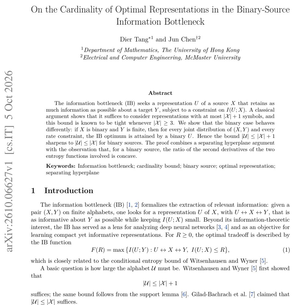 On the Cardinality of Optimal Representations in the Binary-Source Information Bottleneck Figure 1