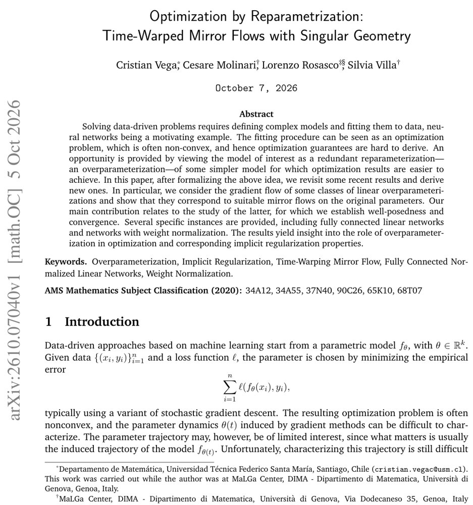 Optimization by Reparametrization: Time-Warped Mirror Flows with Singular Geometry Figure 1