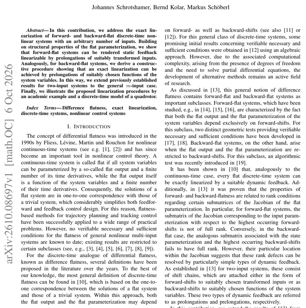 On the Exact Linearization of Multi-Input Discrete-Time Flat Systems Figure 1