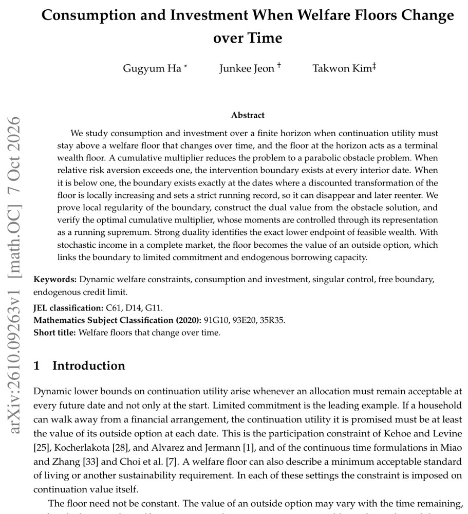 Consumption and Investment When Welfare Floors Change over Time Figure 1