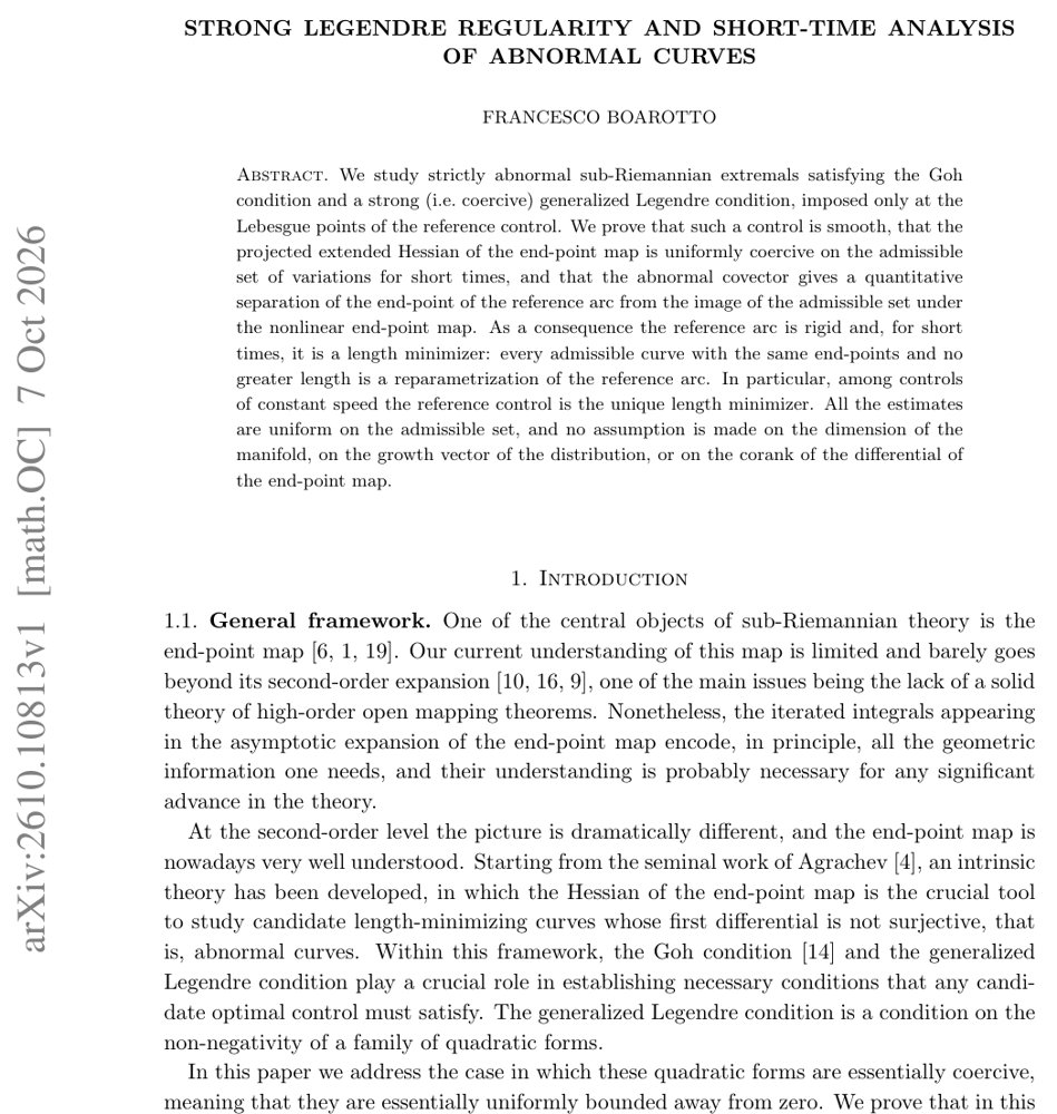 Strong Legendre regularity and short-time analysis of abnormal curves Figure 1