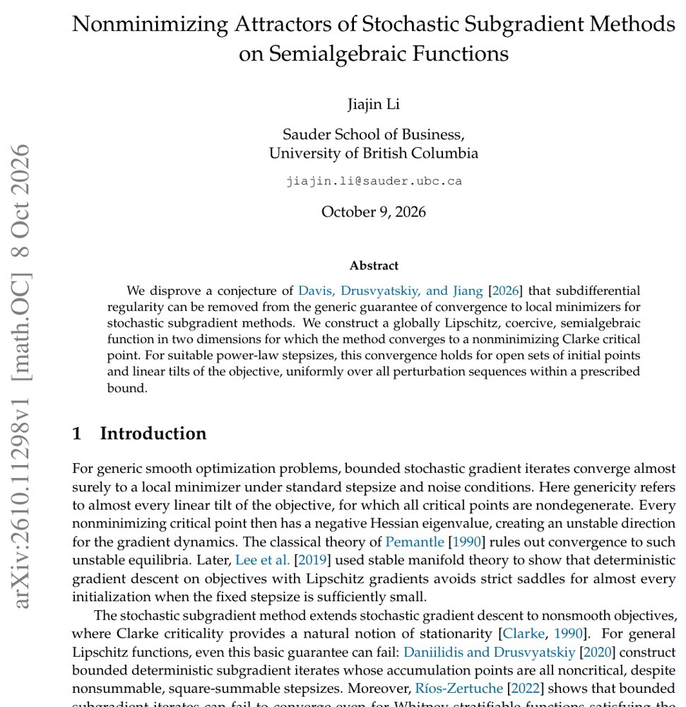 Nonminimizing Attractors of Stochastic Subgradient Methods on Semialgebraic Functions Figure 1