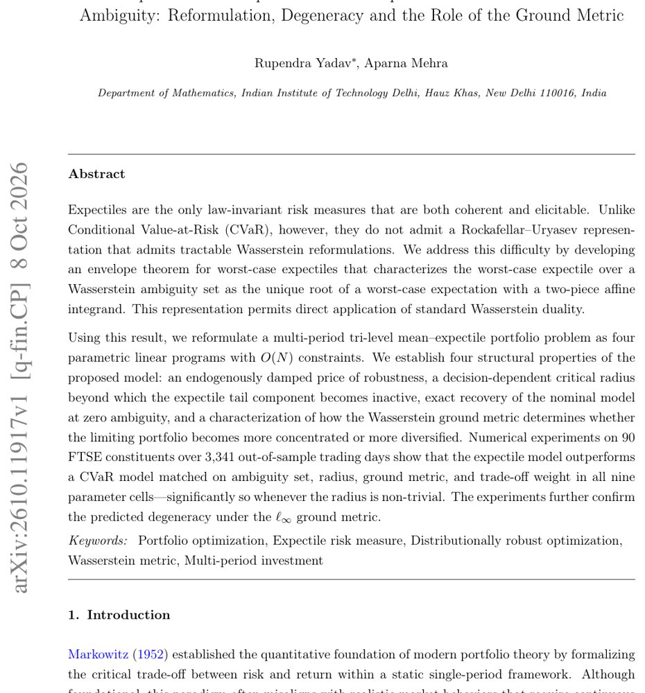 Multi-period Mean-Expectile Portfolio Optimization under Wasserstein Ambiguity: Reformulation, Degeneracy and the Role of the Ground Metric Figure 1