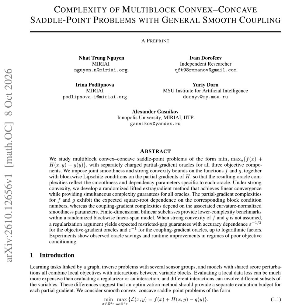 Complexity of Multiblock Convex-Concave Saddle-Point Problems with General Smooth Coupling Figure 1