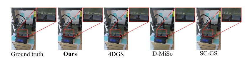 FLAG-4D: Flow-Guided Local-Global Dual-Deformation Model for 4D Reconstruction Figure 1
