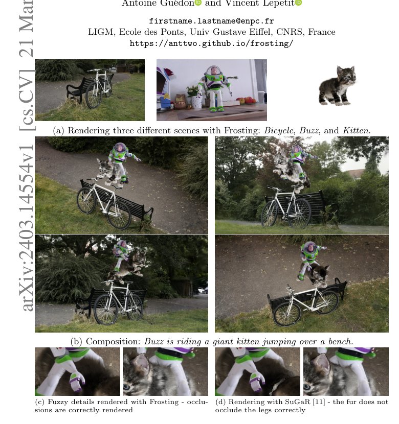Gaussian Frosting: Editable Complex Radiance Fields with Real-Time Rendering Figure 1
