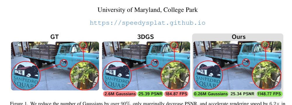 Speedy-Splat: Fast 3D Gaussian Splatting with Sparse Pixels and Sparse Primitives Figure 1