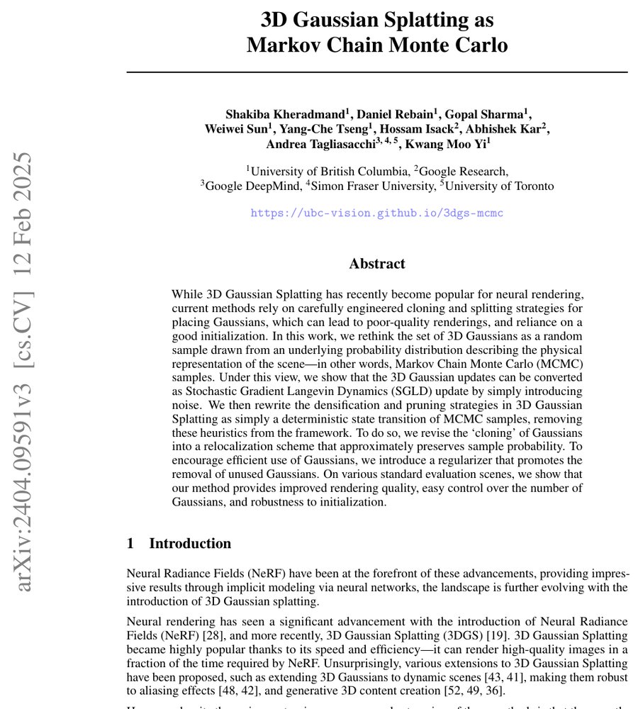 3D Gaussian Splatting as Markov Chain Monte Carlo Figure 1