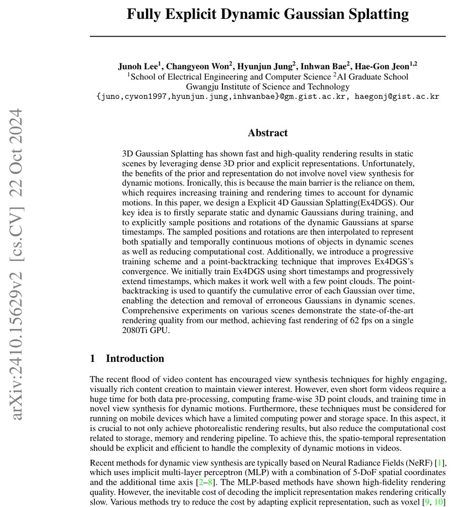 Fully Explicit Dynamic Gaussian Splatting Figure 1