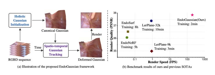 EndoGaussian: Gaussian Splatting for Deformable Surgical Scene Reconstruction Figure 1