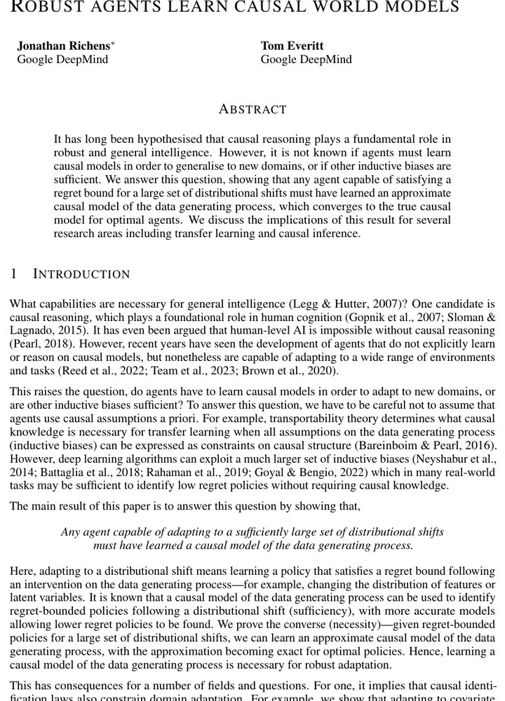 Robust agents learn causal world models Figure 1