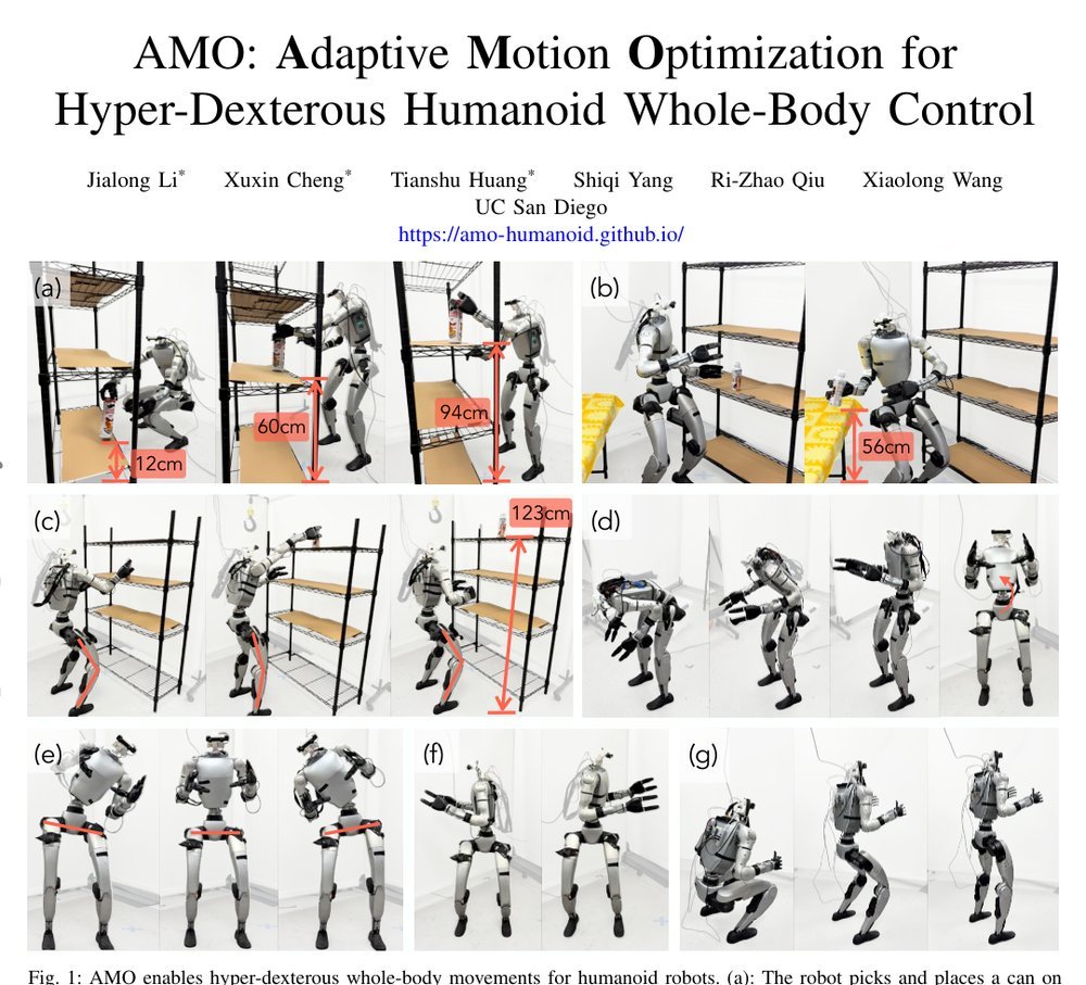 AMO: Adaptive Motion Optimization for Hyper-Dexterous Humanoid Whole-Body Control Figure 1