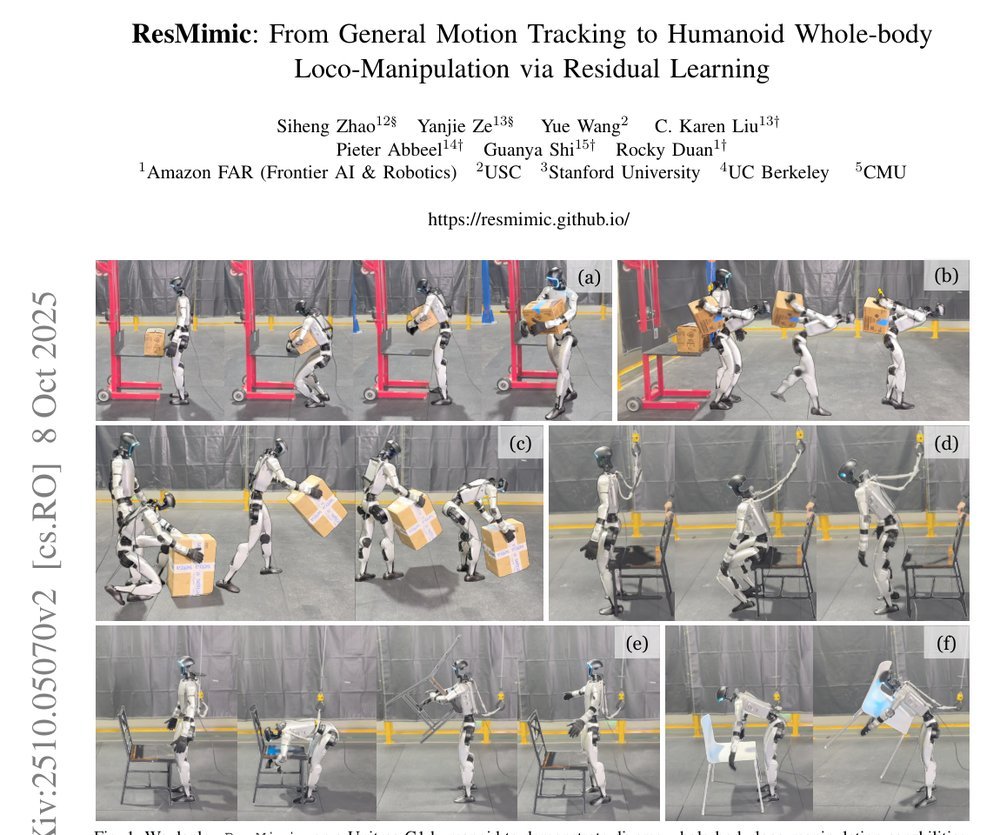 ResMimic: From General Motion Tracking to Humanoid Whole-body Loco-Manipulation via Residual Learning Figure 1