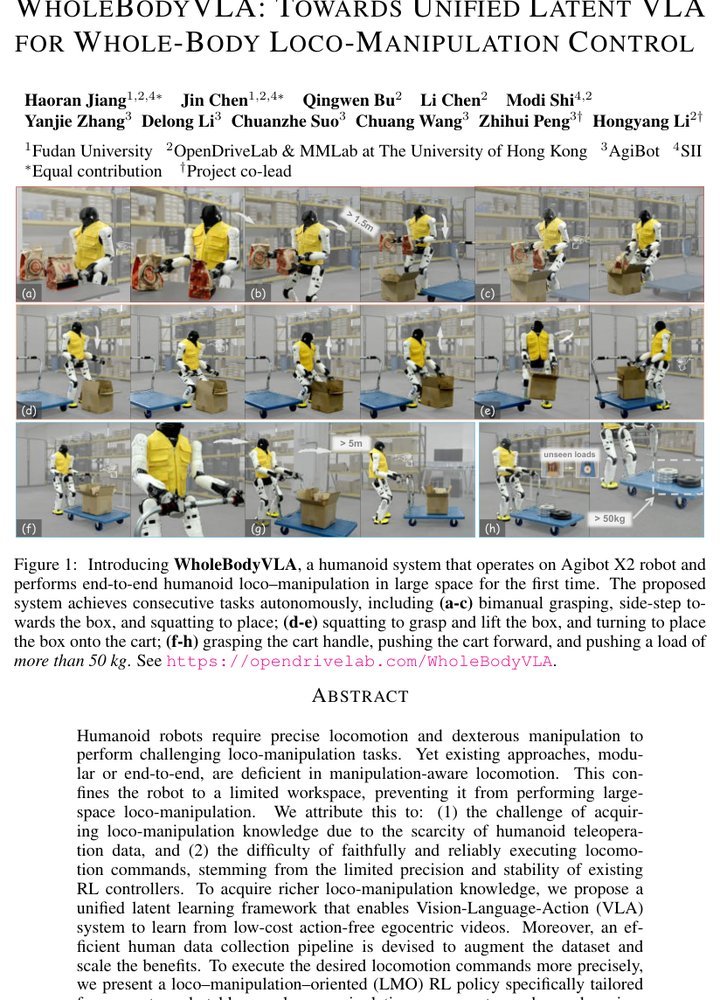 WholeBodyVLA: Towards Unified Latent VLA for Whole-body Loco-manipulation Control Figure 1