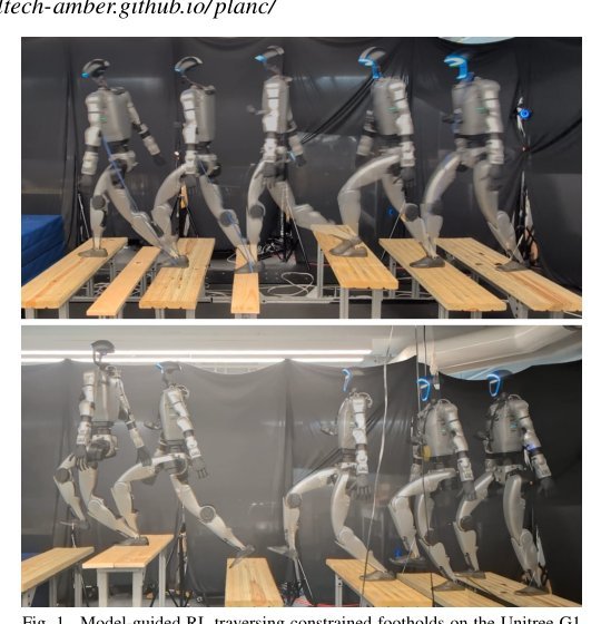 Walk the PLANC: Physics-Guided RL for Agile Humanoid Locomotion on Constrained Footholds Figure 1
