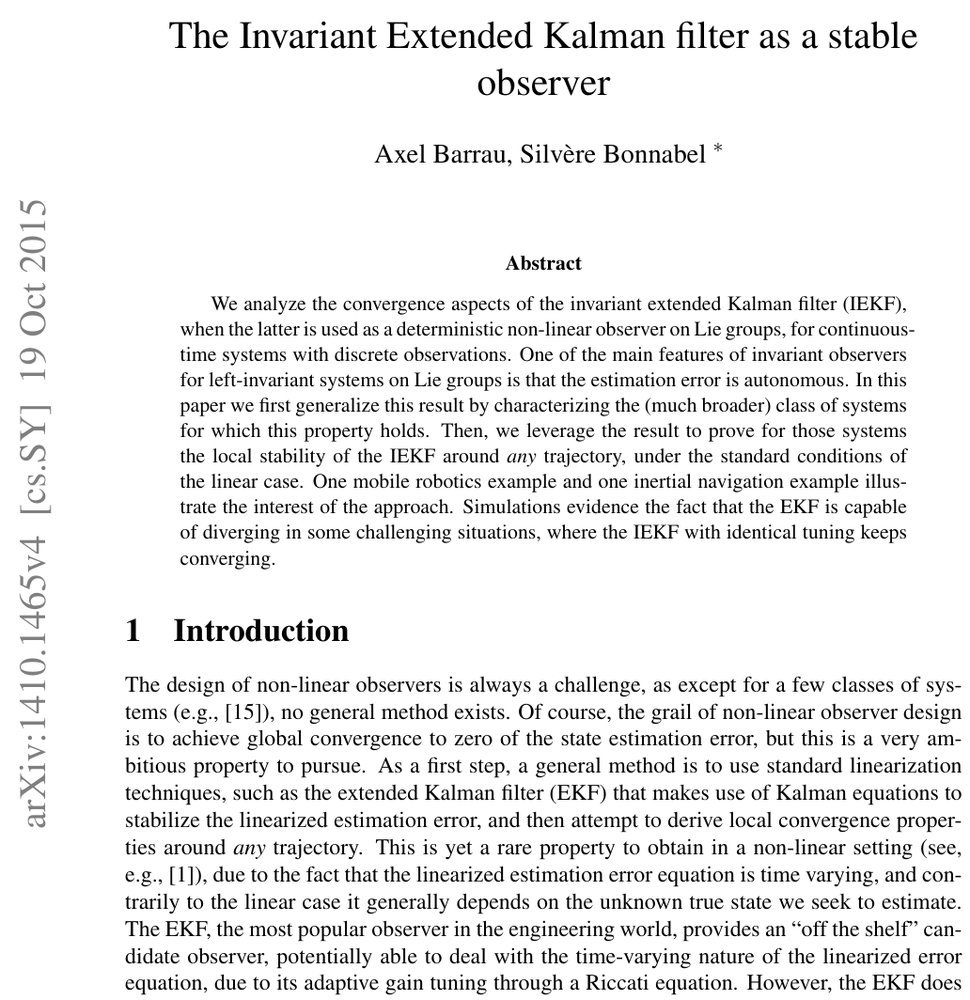 The invariant extended Kalman filter as a stable observer Figure 1