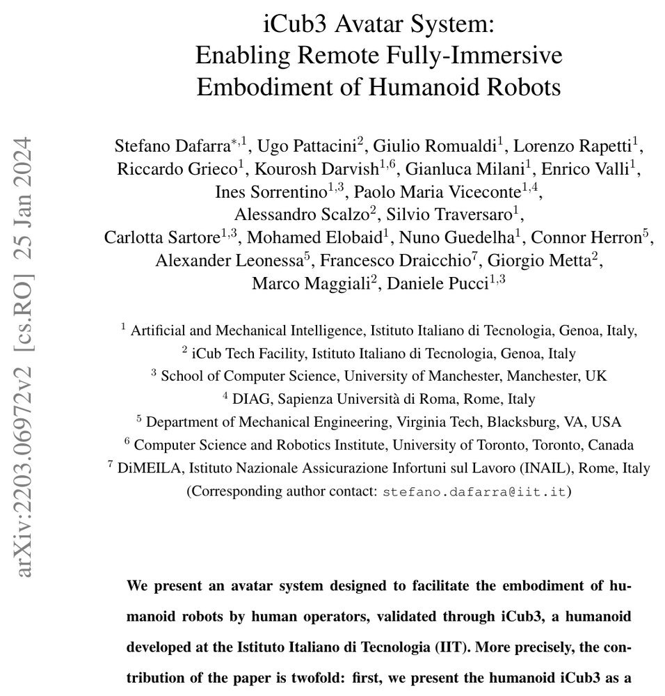 iCub3 Avatar System: Enabling Remote Fully-Immersive Embodiment of Humanoid Robots Figure 1