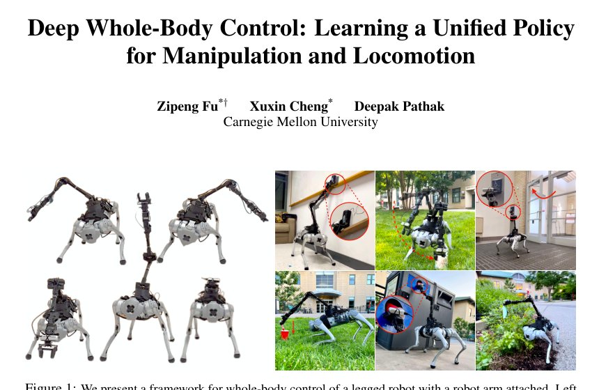 Deep Whole-Body Control: Learning a Unified Policy for Manipulation and Locomotion Figure 1