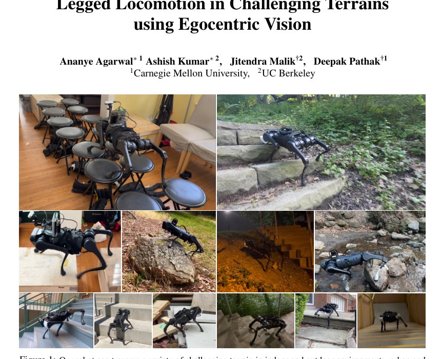 Legged Locomotion in Challenging Terrains using Egocentric Vision Figure 1