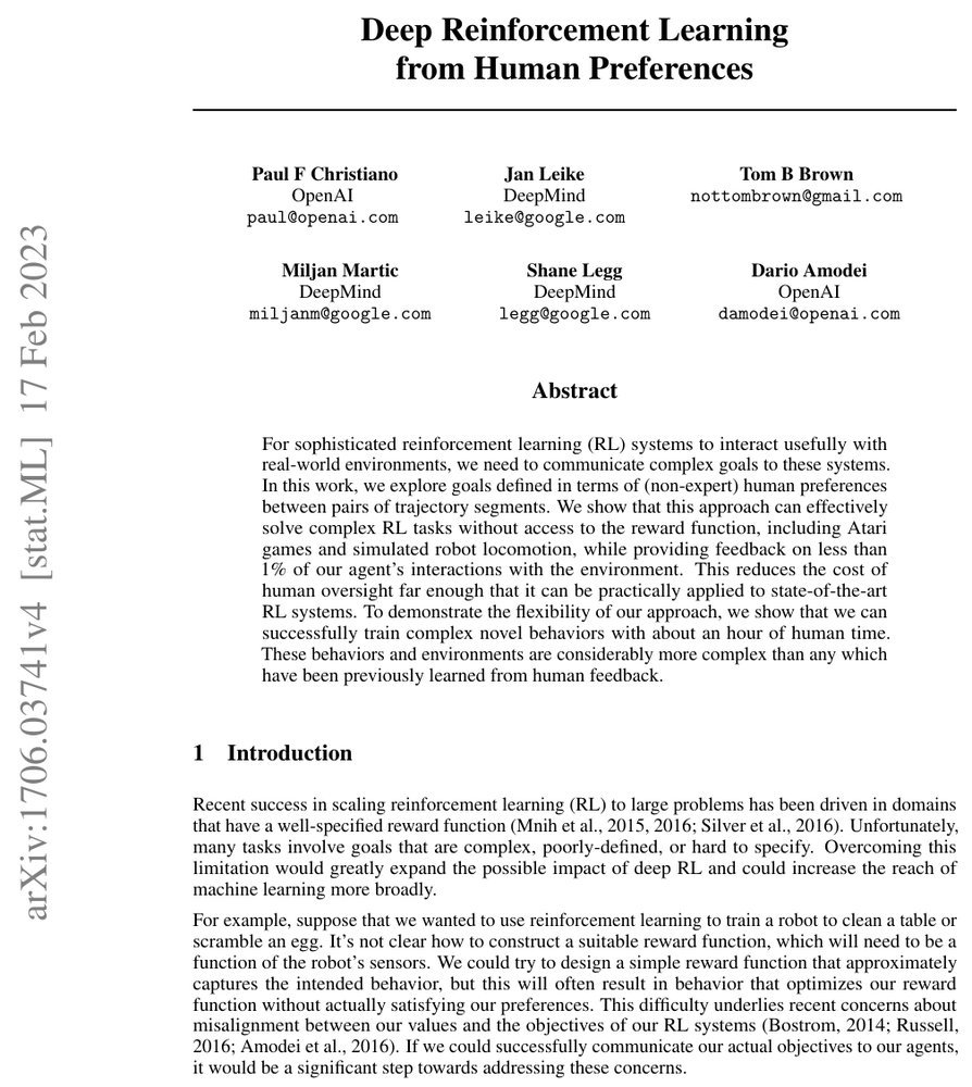 Deep reinforcement learning from human preferences Figure 1