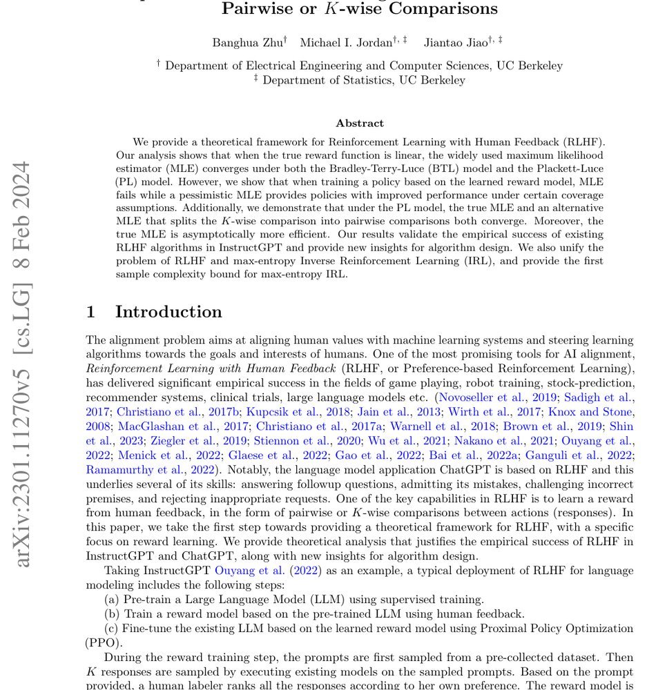 Principled Reinforcement Learning with Human Feedback from Pairwise or K-wise Comparisons Figure 1