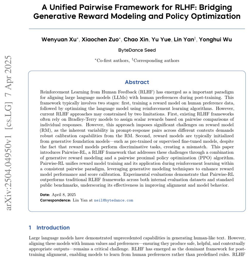 A Unified Pairwise Framework for RLHF: Bridging Generative Reward Modeling and Policy Optimization Figure 1