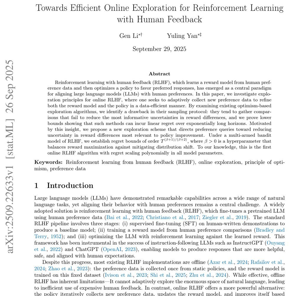Towards Efficient Online Exploration for Reinforcement Learning with Human Feedback Figure 1