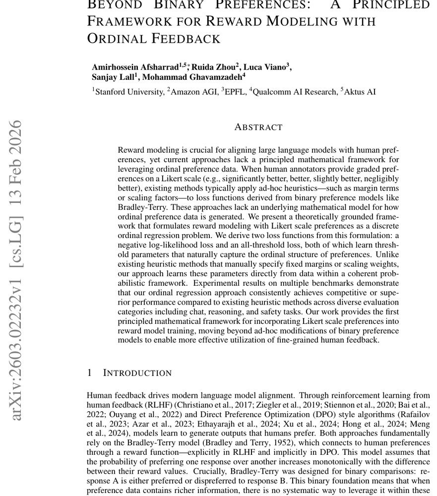 Beyond Binary Preferences: A Principled Framework for Reward Modeling with Ordinal Feedback Figure 1
