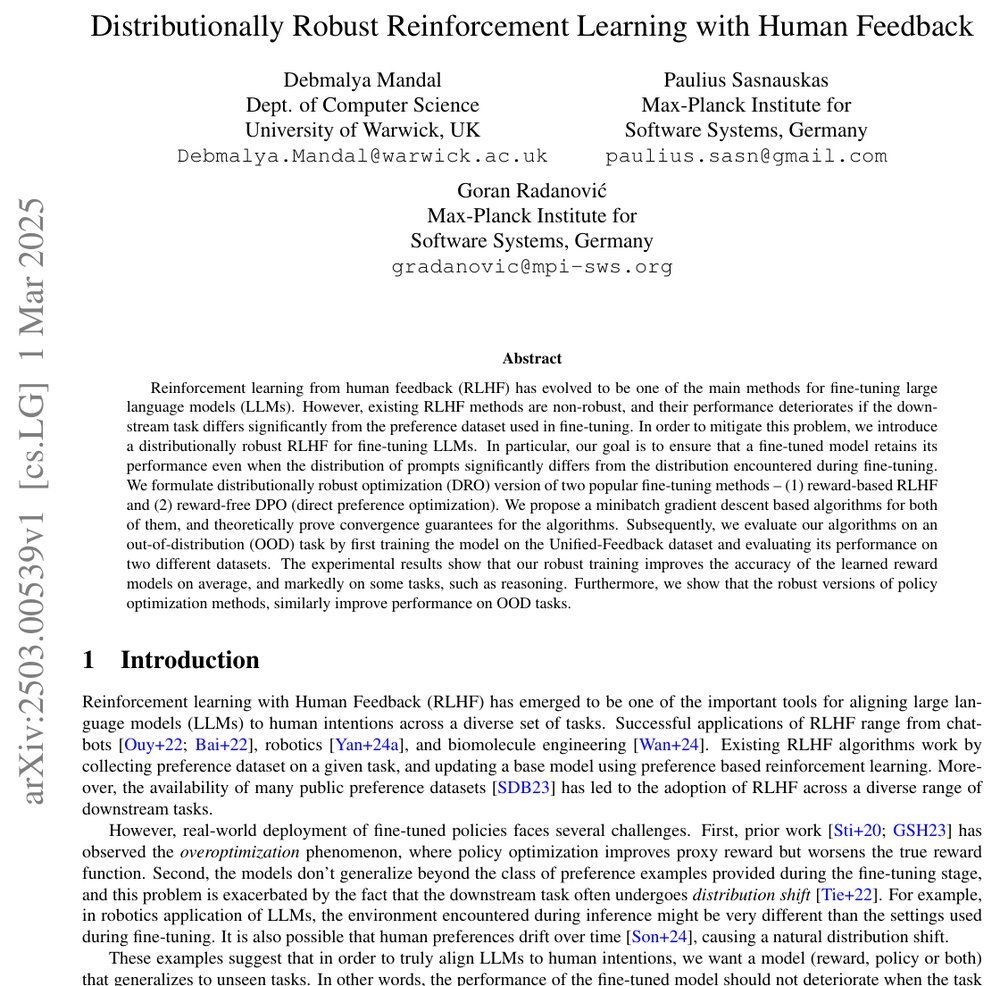 Distributionally Robust Reinforcement Learning with Human Feedback Figure 1