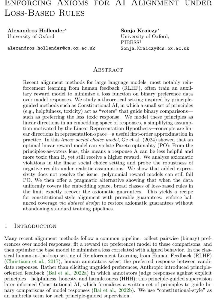 Enforcing Axioms for AI Alignment under Loss-Based Rules Figure 1