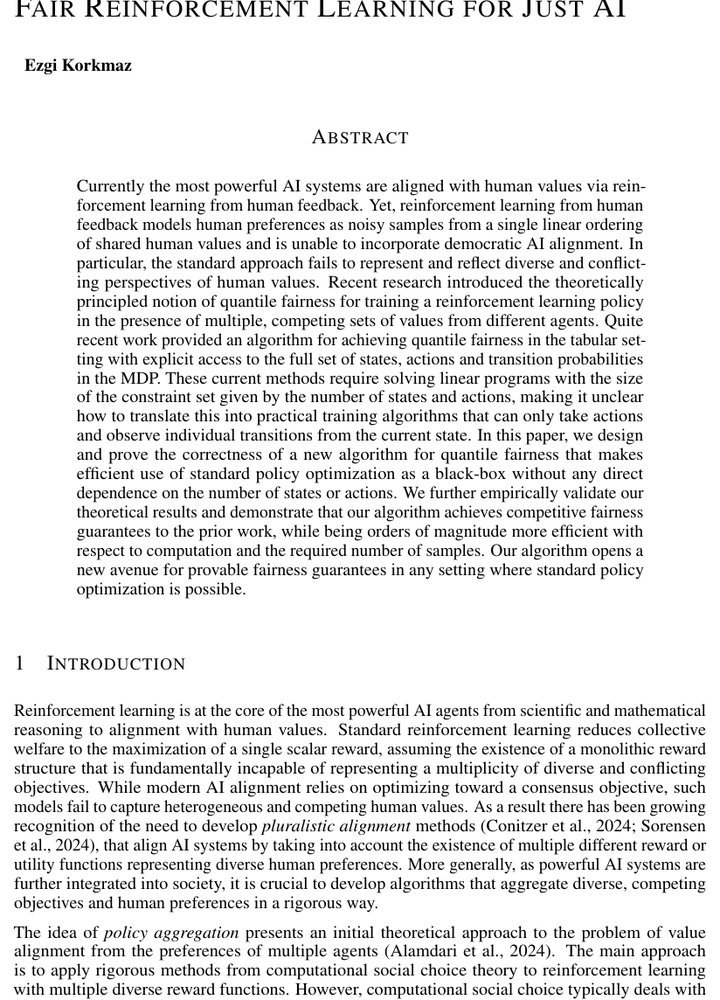 Fair Reinforcement Learning for Just AI Figure 1
